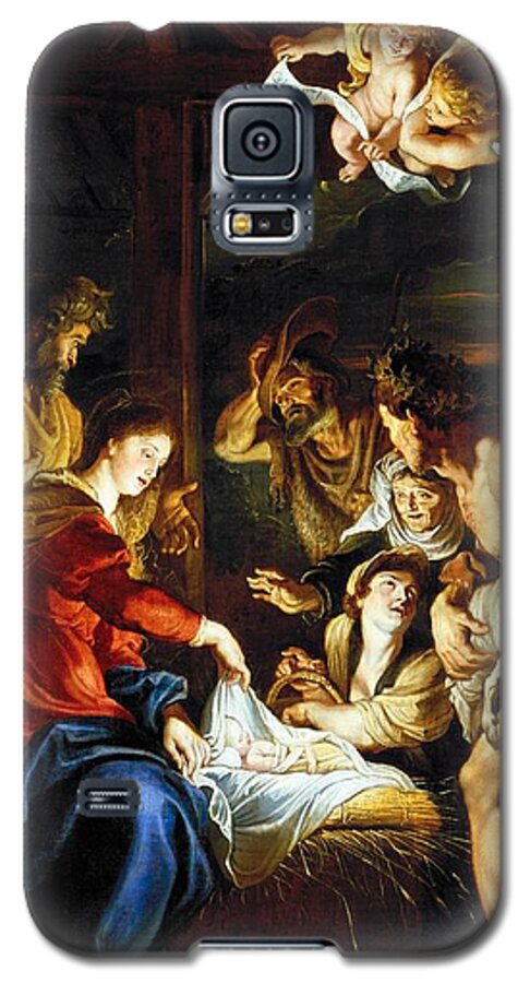 1608 Galaxy S5 Case featuring the painting Adoration of the Shepherds by Peter Paul Rubens