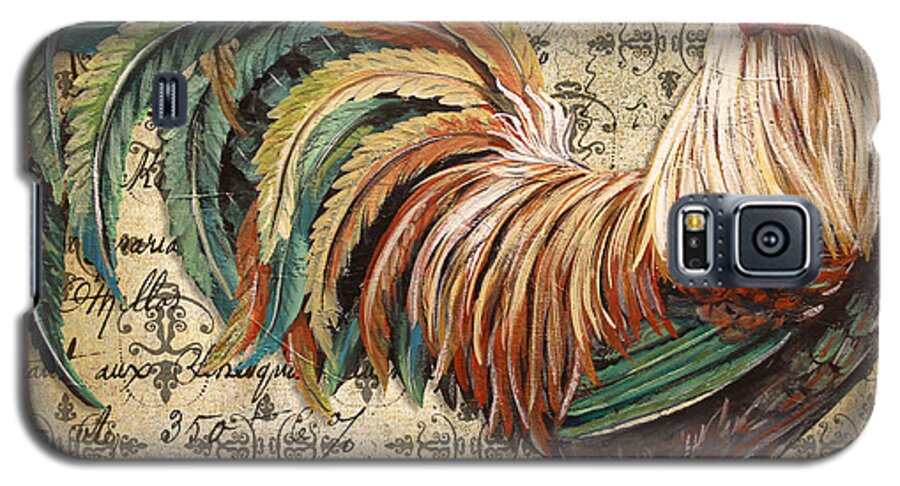 Acrylic Painting Galaxy S5 Case featuring the painting Rustic Rooster-JP2120 by Jean Plout