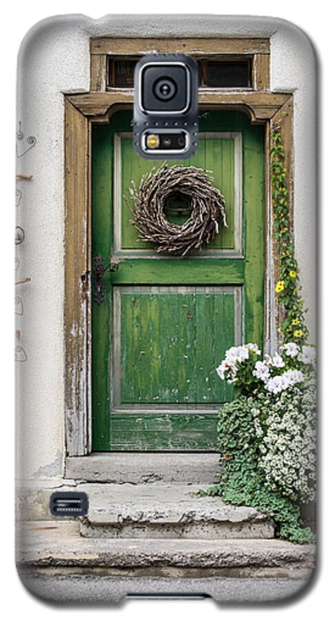 Rustic Galaxy S5 Case featuring the photograph Rustic Wooden Village Door - Austria by Gary Whitton