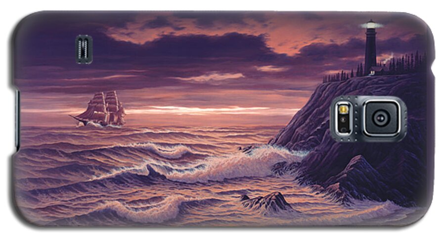 Ocean Galaxy S5 Case featuring the painting Safe Passage by Del Malonee