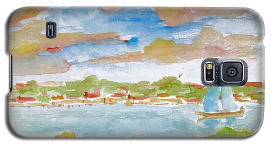 Nature Galaxy S5 Case featuring the painting Sailing on the River by Walt Brodis