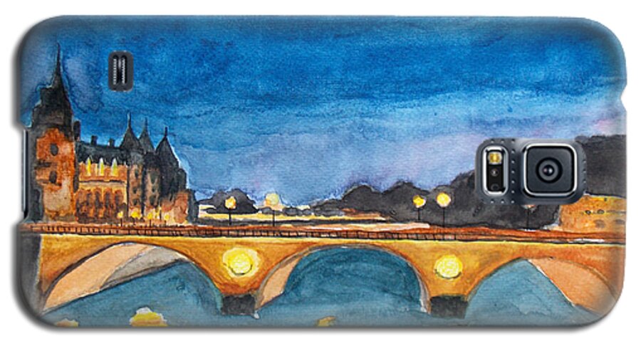 Paris Galaxy S5 Case featuring the painting Saint-Michael Bvd. paris by Keshava Shukla