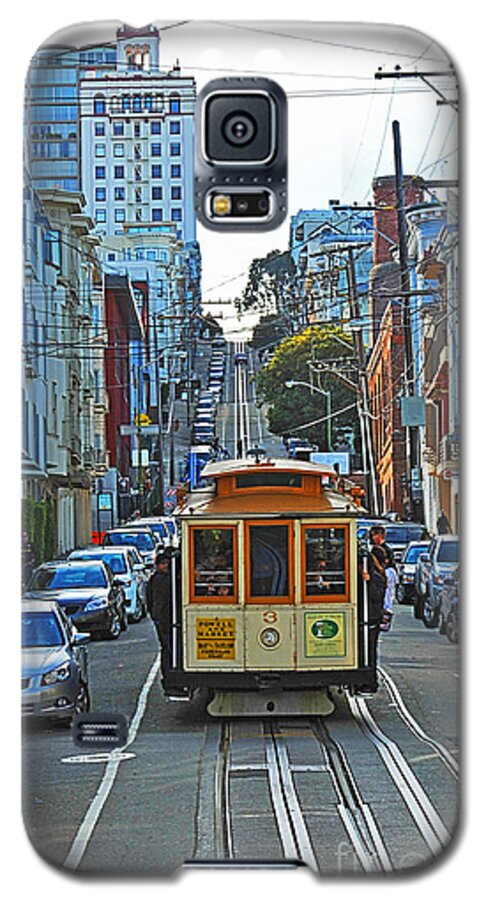 San Francisco Cable Car To Powell And Market Streets Galaxy S5 Case featuring the photograph San Francisco Cable Car to Powell and Market Streets by Artist and Photographer Laura Wrede