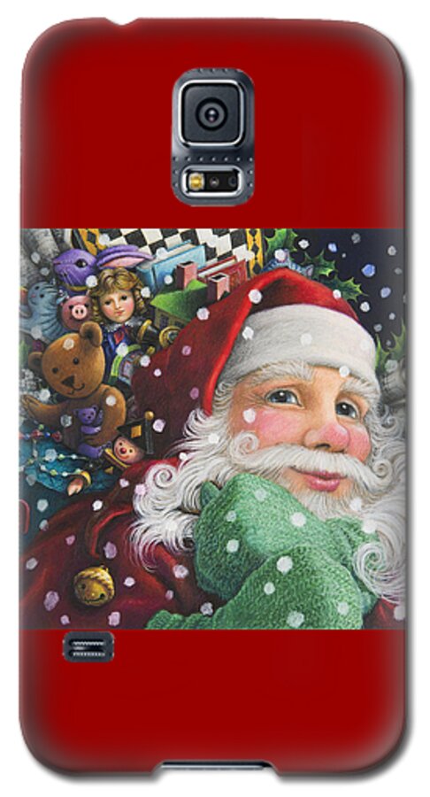 Santa Claus Galaxy S5 Case featuring the painting Santa's Toys by Lynn Bywaters