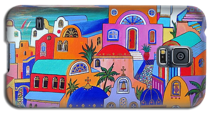 Grecia Galaxy S5 Case featuring the painting Santorini colors by Roberto Gagliardi