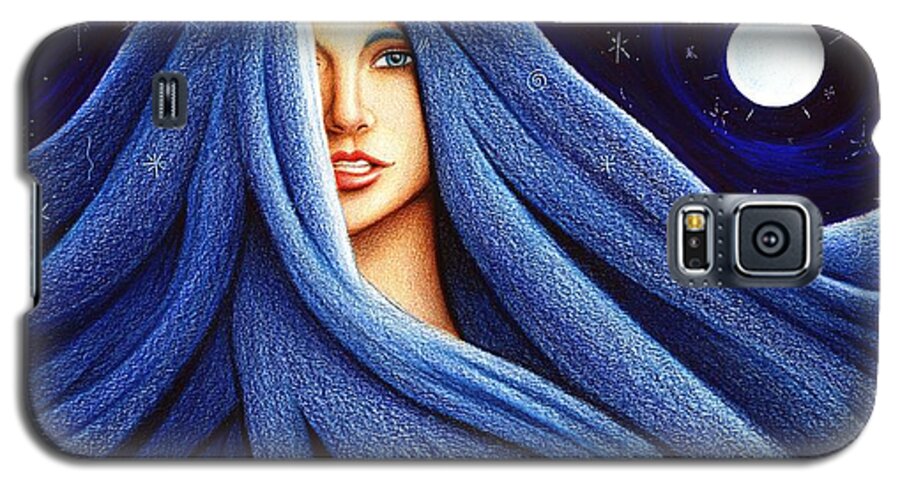 Blue Galaxy S5 Case featuring the drawing Sapphyre by Danielle R T Haney