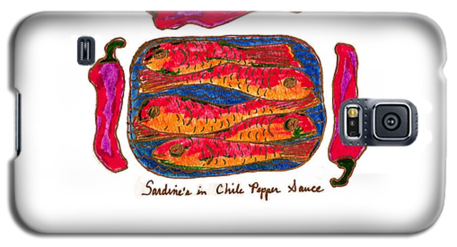Sardine Galaxy S5 Case featuring the painting Sardines in Chili Pepper Sauce by Clarity Artists