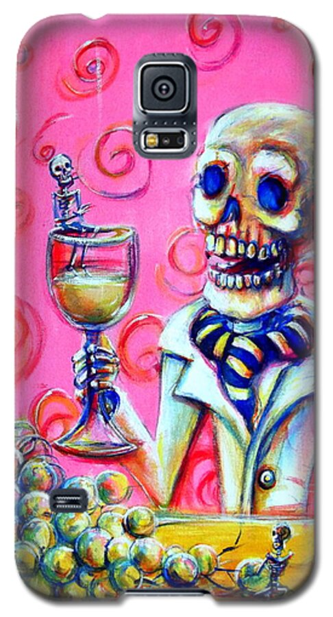 Skeletons Galaxy S5 Case featuring the painting Mi Sauvignon Blanc by Heather Calderon