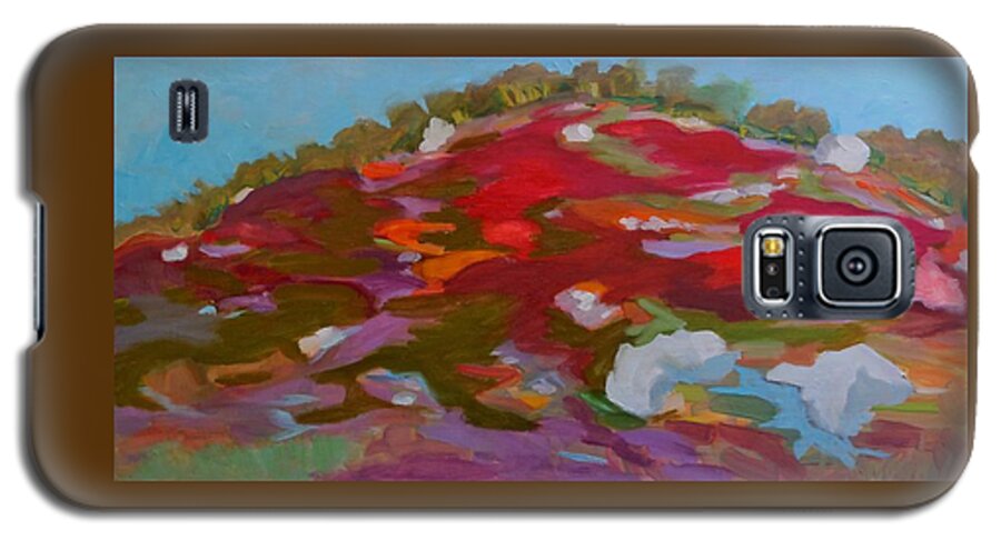 Maine Landscape Galaxy S5 Case featuring the painting Schoodic Trail Blueberry Hill by Francine Frank