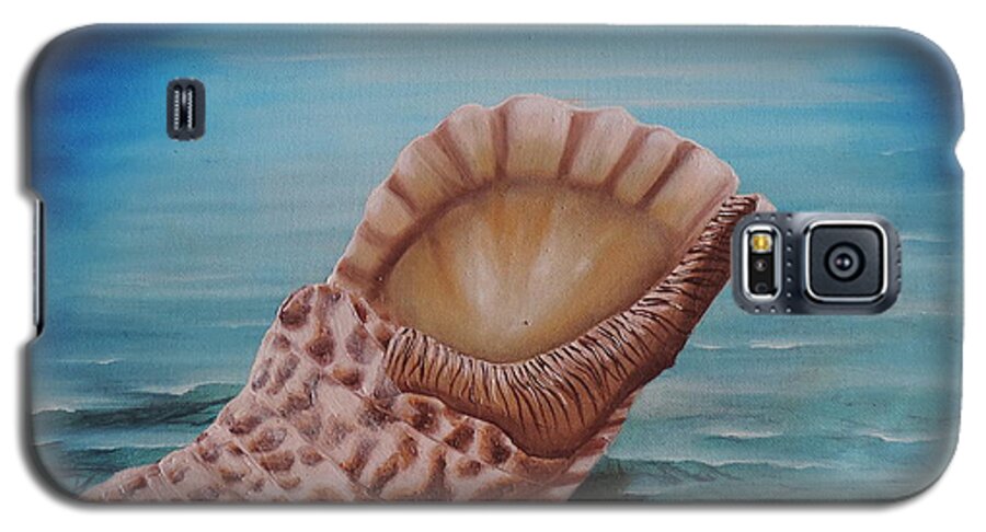 Sea Scapes Galaxy S5 Case featuring the painting Sea Shell by Dianna Lewis