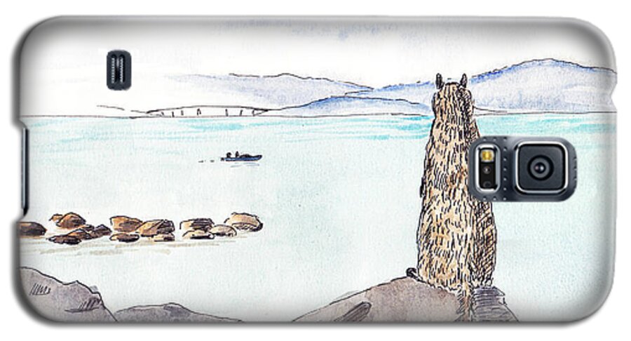 Sketch Galaxy S5 Case featuring the painting Sea Squirrel by Masha Batkova
