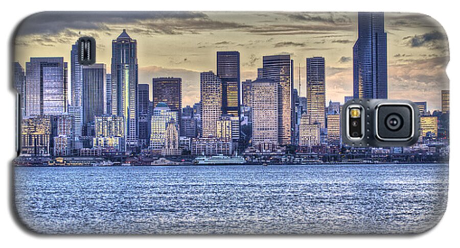 Sunset Galaxy S5 Case featuring the photograph Seattle at twilight from Alki Beach by SC Heffner