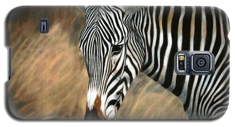 Children's Rooms Galaxy S5 Case featuring the painting Serengeti Zebra by Carol McCarty