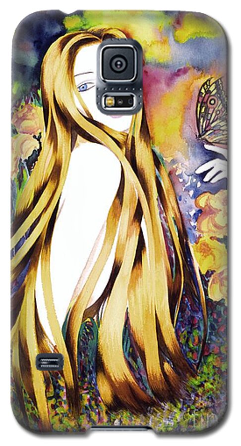 Exotic Galaxy S5 Case featuring the painting Serenity by Frances Ku