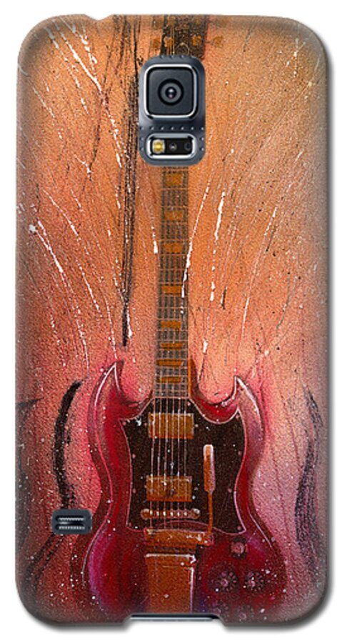 Guitar Galaxy S5 Case featuring the painting SG by Andrew King