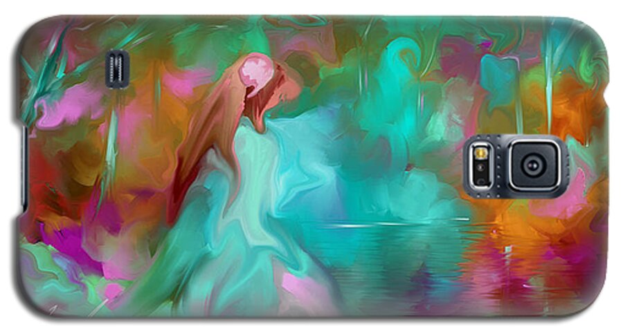 Heaven Galaxy S5 Case featuring the painting She Finds Her Peace by Steven Lebron Langston