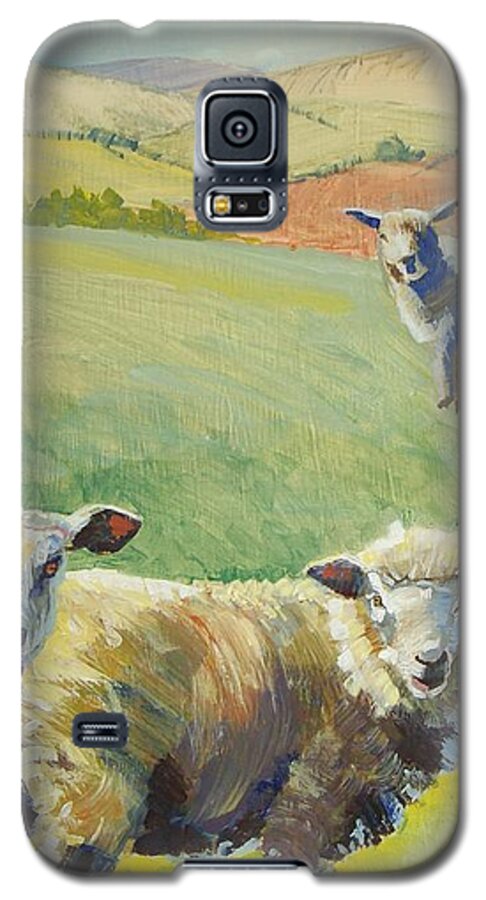 Sheep Galaxy S5 Case featuring the painting Sheep #6 by Mike Jory