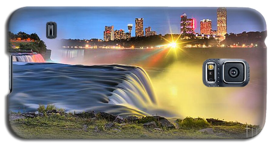 Niagara Falls Galaxy S5 Case featuring the photograph Silky Niagara Falls Panoramic Sunset by Adam Jewell