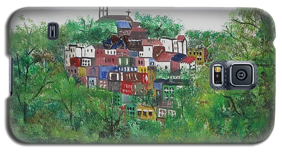 New England Village Galaxy S5 Case featuring the painting Sleepy Little Village by Diane Pape