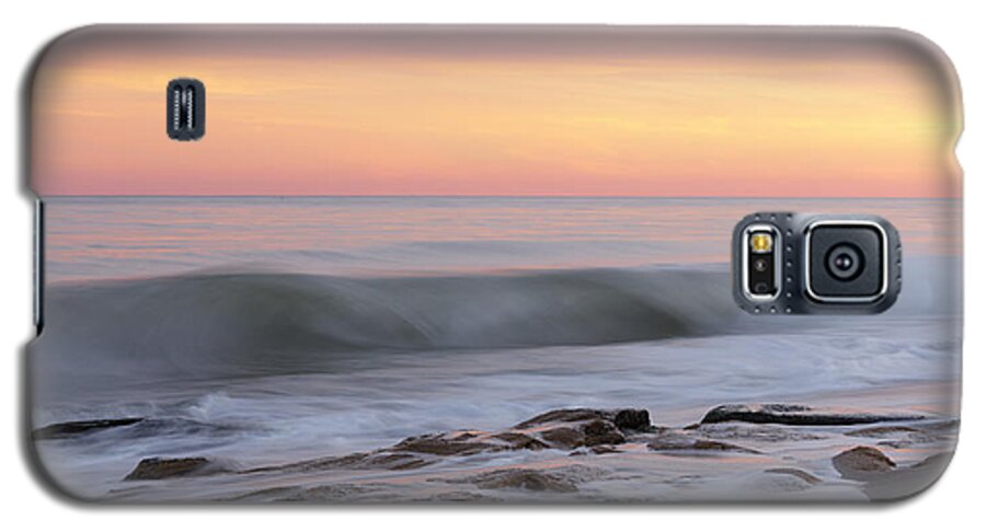 Beach Galaxy S5 Case featuring the photograph Slow Motion Wave At Colorful Sunset by Jo Ann Tomaselli
