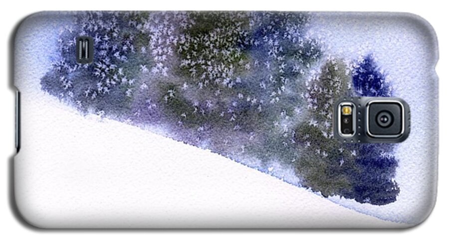 Christmas Galaxy S5 Case featuring the painting Snowfall by Anne Duke