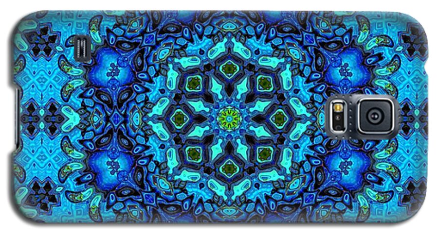 Blue Galaxy S5 Case featuring the digital art So Blue - 33 - Mandala by Aimelle Ml