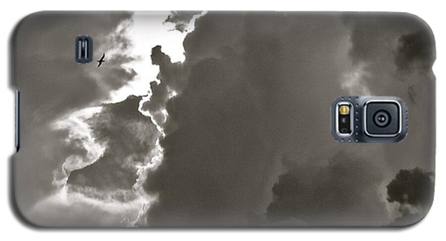 Clouds Galaxy S5 Case featuring the photograph Solo Flyer by Kim Pippinger