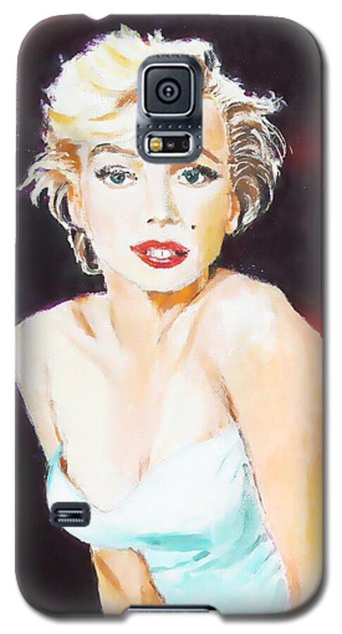 Marilyn Galaxy S5 Case featuring the painting Some Like It Red Hot by Judy Kay