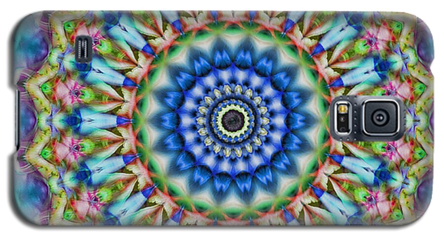 Cindi Ressler Galaxy S5 Case featuring the photograph Soothing Blues Mandala by Cindi Ressler