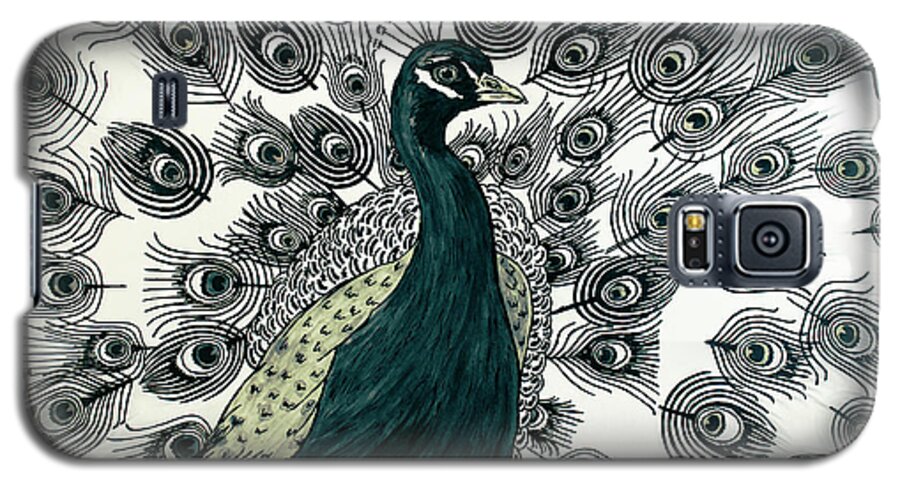 Bird Galaxy S5 Case featuring the digital art Spring Green Peacock by Megan Dirsa-DuBois