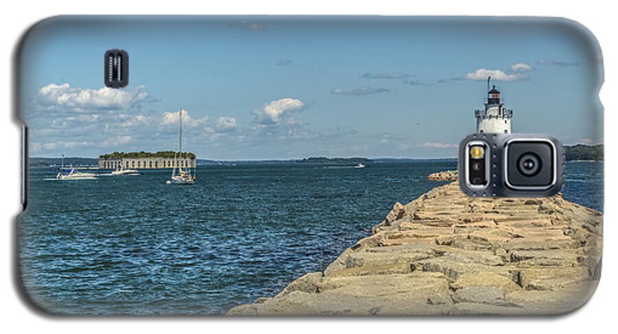 Maine Galaxy S5 Case featuring the photograph Spring Point Ledge lighthouse by Jane Luxton