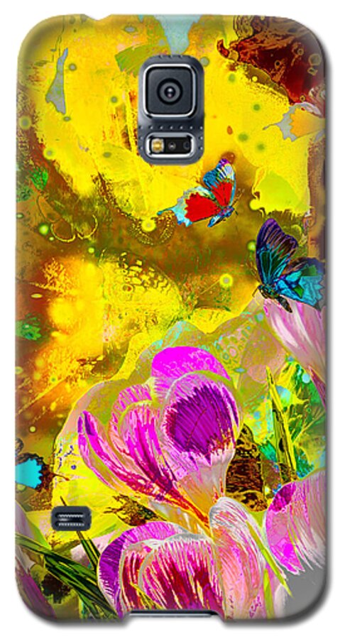  Flower Mixed Media Galaxy S5 Case featuring the photograph Springtime Splash by Mayhem Mediums