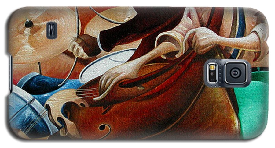 Jazz Galaxy S5 Case featuring the painting Squared Jazz by T S Carson