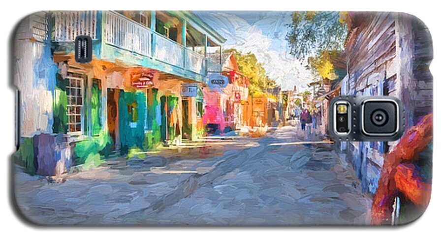 St. George Street Galaxy S5 Case featuring the photograph St George Street St Augustine Florida Painted by Rich Franco