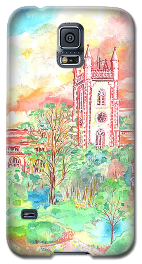 Uk Galaxy S5 Case featuring the painting St Peter's Church - St Albans by Giovanni Caputo