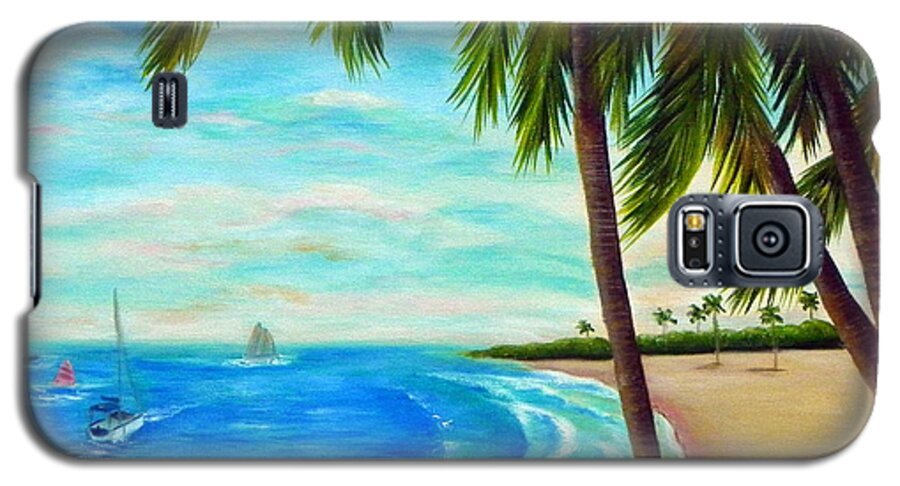 Canvas Prints Galaxy S5 Case featuring the painting St. Somewhere by Shelia Kempf