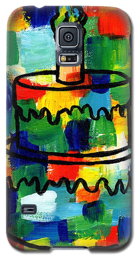 Stl250 Galaxy S5 Case featuring the painting STL250 Birthday Cake Abstract by Genevieve Esson