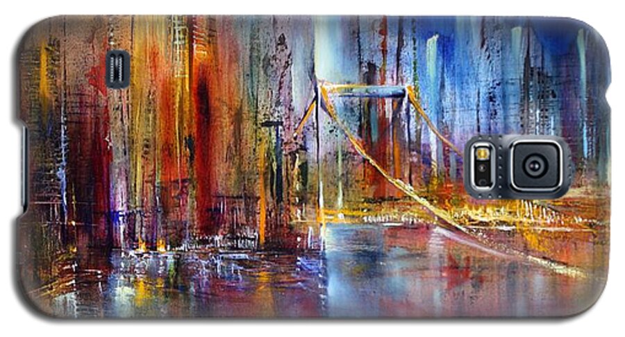 Urban Galaxy S5 Case featuring the painting Stadtansicht by Annette Schmucker