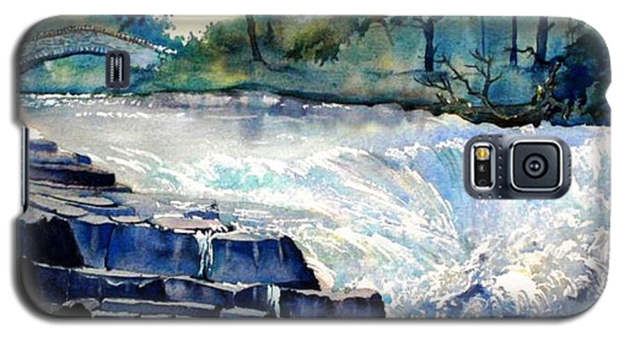 Landscape Galaxy S5 Case featuring the painting Stainforth Foss by Glenn Marshall