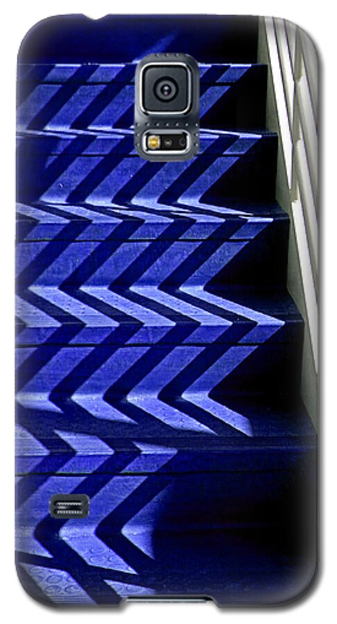 Shadows Galaxy S5 Case featuring the photograph Stairs of Blue by Christopher McKenzie