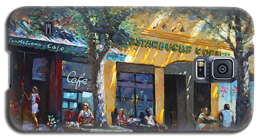 Sturbucks Galaxy S5 Case featuring the painting Starbucks Hangout Nyack NY by Ylli Haruni