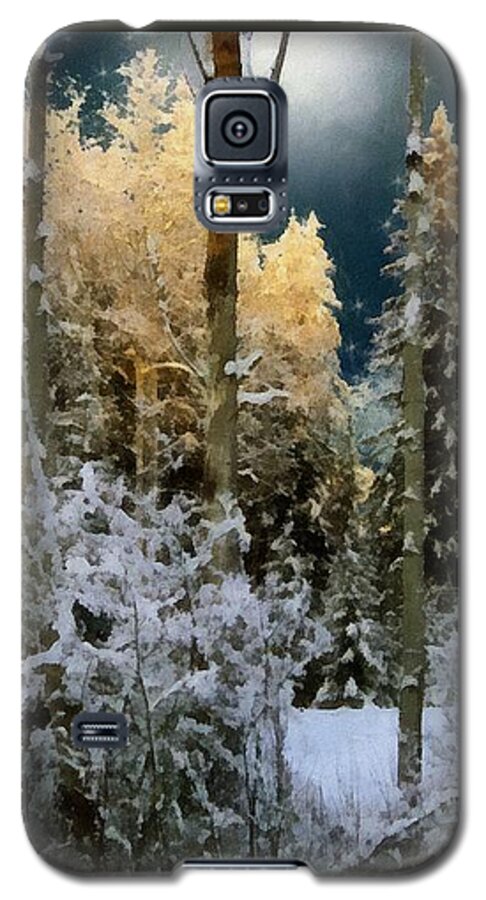 Forest Galaxy S5 Case featuring the painting Starshine on a Snowy Wood by RC DeWinter