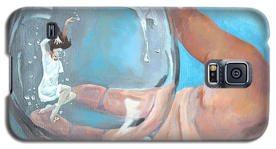 Surreal Galaxy S5 Case featuring the painting Staying Afloat by Rachel Bochnia