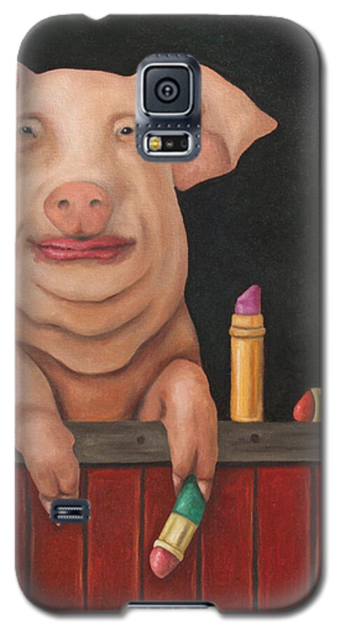 Pig Galaxy S5 Case featuring the painting Still A Pig by Leah Saulnier The Painting Maniac