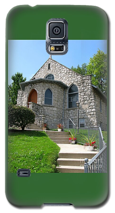 Cross Galaxy S5 Case featuring the photograph Stone Church by Ann Horn