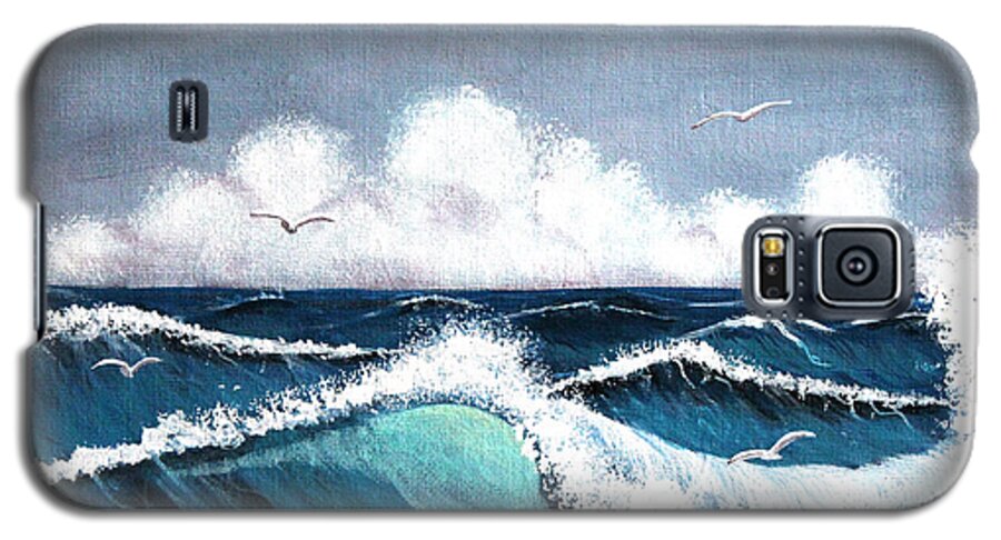 Storm At Sea Galaxy S5 Case featuring the painting Storm at Sea by Barbara A Griffin