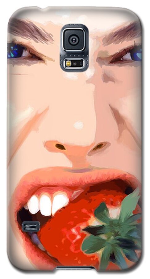 Pretty Girl Galaxy S5 Case featuring the digital art Strawberry - Pretty Faces Series by Gabriel T Toro
