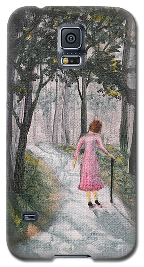Woman Galaxy S5 Case featuring the painting Strolling Down Memory Lane by Lora Duguay