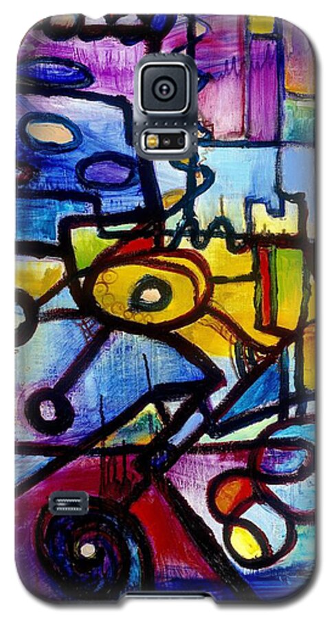 Suburb Galaxy S5 Case featuring the painting Suburbias Daily Beat by Regina Valluzzi