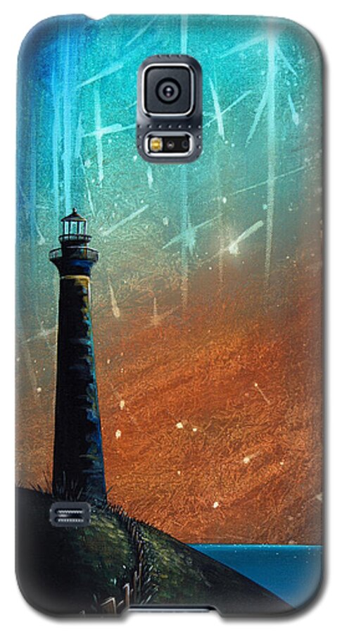 Lighthouse Galaxy S5 Case featuring the painting Such A Night As This by Cindy Thornton
